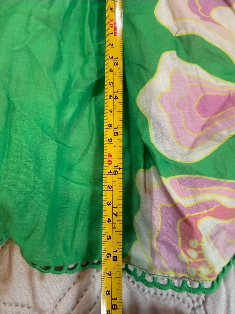 FARM Rio Green Pink Floral Flutter Sleeve Blouse Top Womens Large - Picture 13 of 15